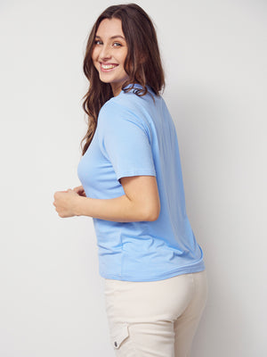 I SAY Gritt O-Neck T-Shirt Basics 645 Skyblue