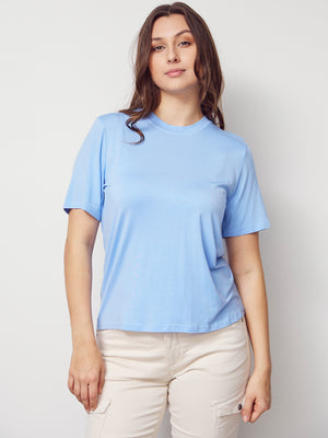 I SAY Gritt O-Neck T-Shirt Basics 645 Skyblue