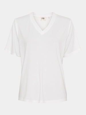 I SAY Gritt V-Neck T-Shirt T-Shirts 100 White