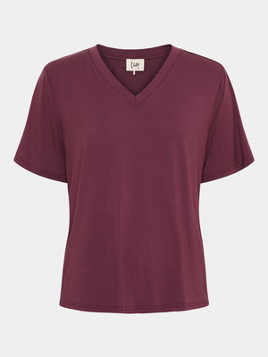 I SAY Gritt V-Neck T-Shirt T-Shirts 434 Wine