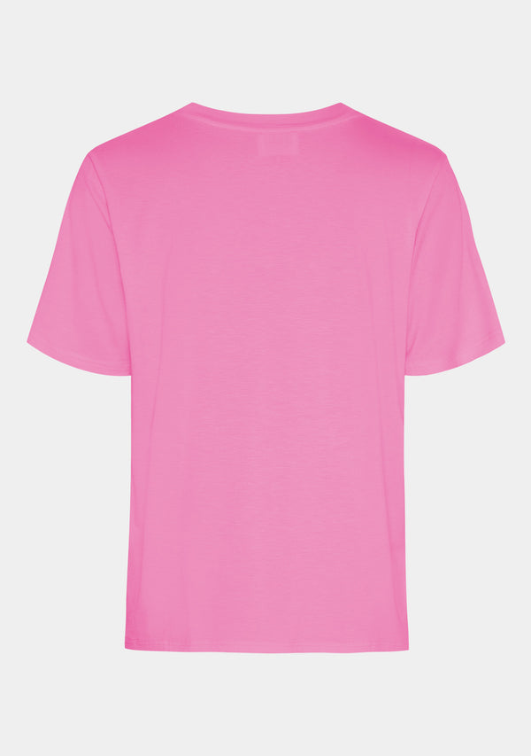 I SAY Gritt V-Neck T-Shirt T-Shirts 515 Hot pink