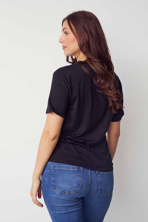 I SAY Gritt V-Neck T-Shirt Basics 900 Black