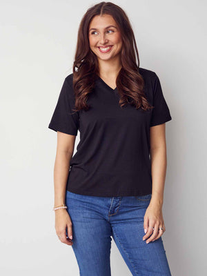 I SAY Gritt V-Neck T-Shirt T-Shirts 900 Black