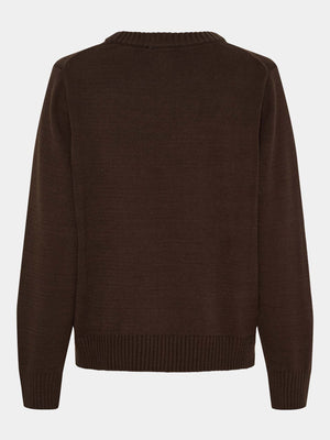 I SAY Gwen Basic Pullover Knitwear 356 Dark brown