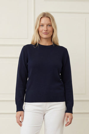 I SAY Gwen Basic Pullover Knitwear 640 Navy