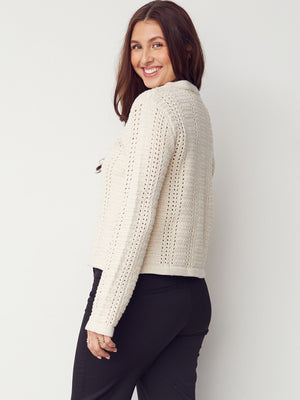 I SAY Gwen Cardigan Knitwear 101 Broken White