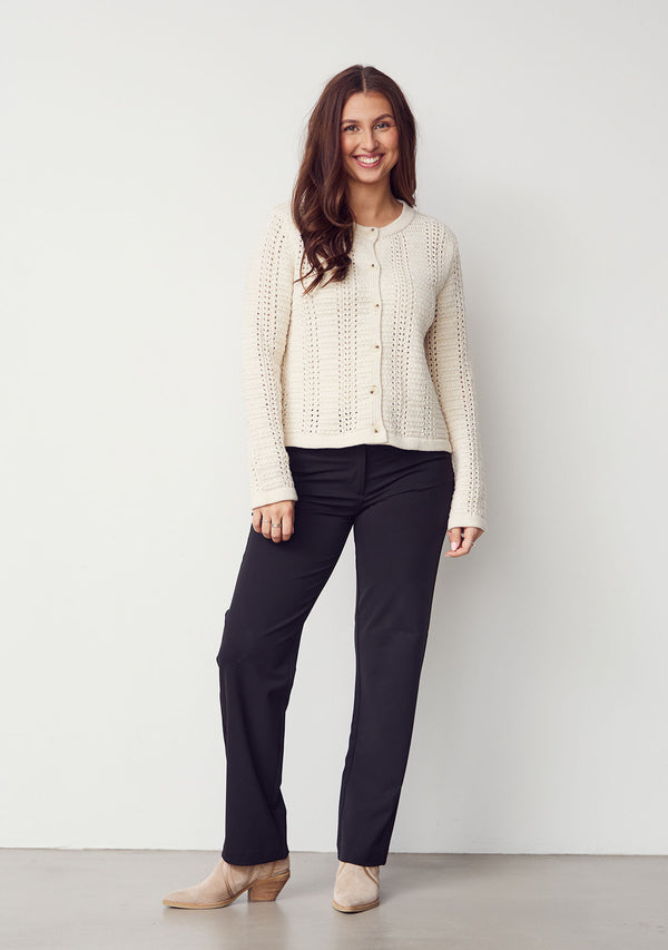 I SAY Gwen Cardigan Knitwear 101 Broken White