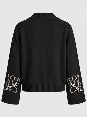 I SAY Gwen Deco Pullover Knitwear M41 Black w/Cream