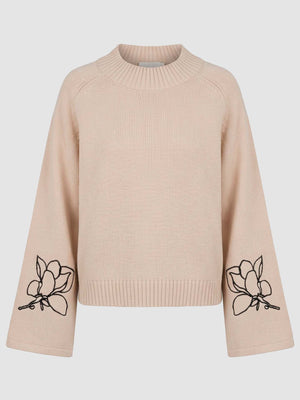 I SAY Gwen Deco Pullover Knitwear N16 Creamy w/Black