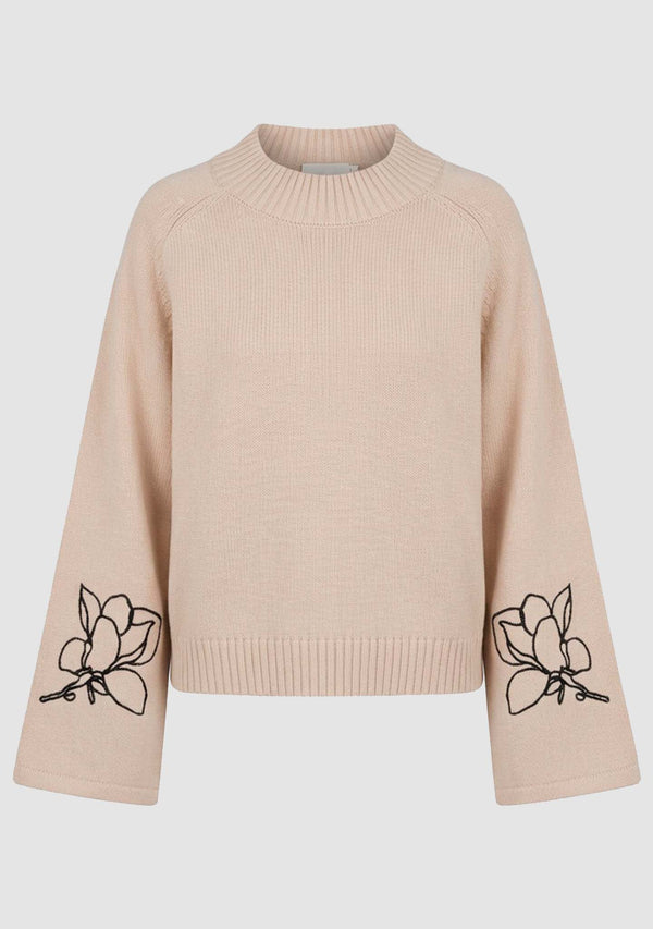I SAY Gwen Deco Pullover Knitwear N16 Creamy w/Black