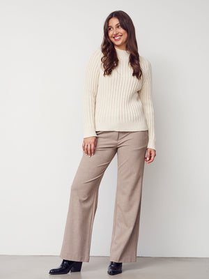 I SAY Gwen Highneck Pullover Knitwear 101 Broken White