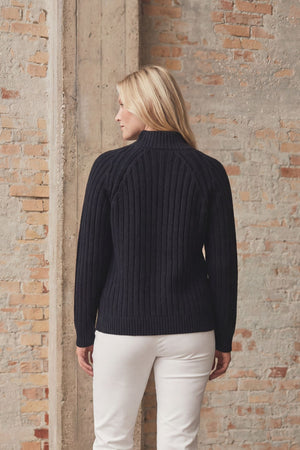 I SAY Gwen Highneck Pullover Knitwear 640 Navy
