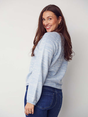 I SAY Gwen Knit Pullover Knitwear 625 Light Blue Melange