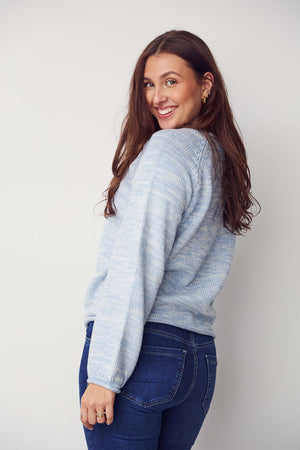 I SAY Gwen Knit Pullover Knitwear 625 Light Blue Melange