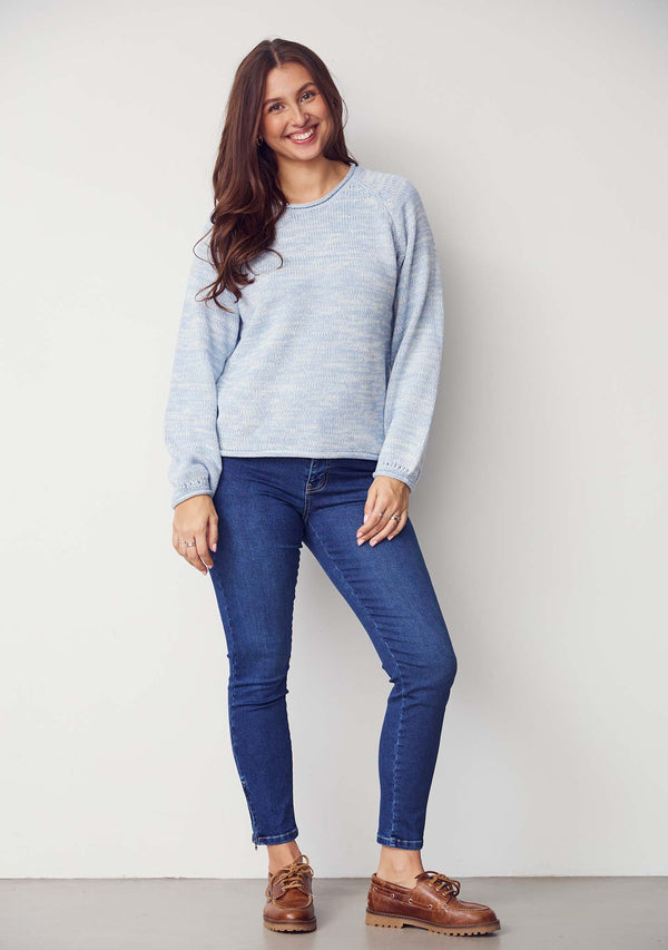 I SAY Gwen Knit Pullover Knitwear 625 Light Blue Melange