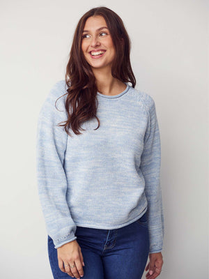 I SAY Gwen Knit Pullover Knitwear 625 Light Blue Melange