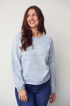 I SAY Gwen Knit Pullover Knitwear 625 Light Blue Melange