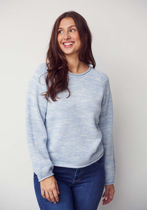 I SAY Gwen Knit Pullover Knitwear 625 Light Blue Melange