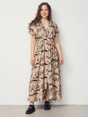 I SAY Gyta New Dress Dresses M08 Camel w/Black Brush