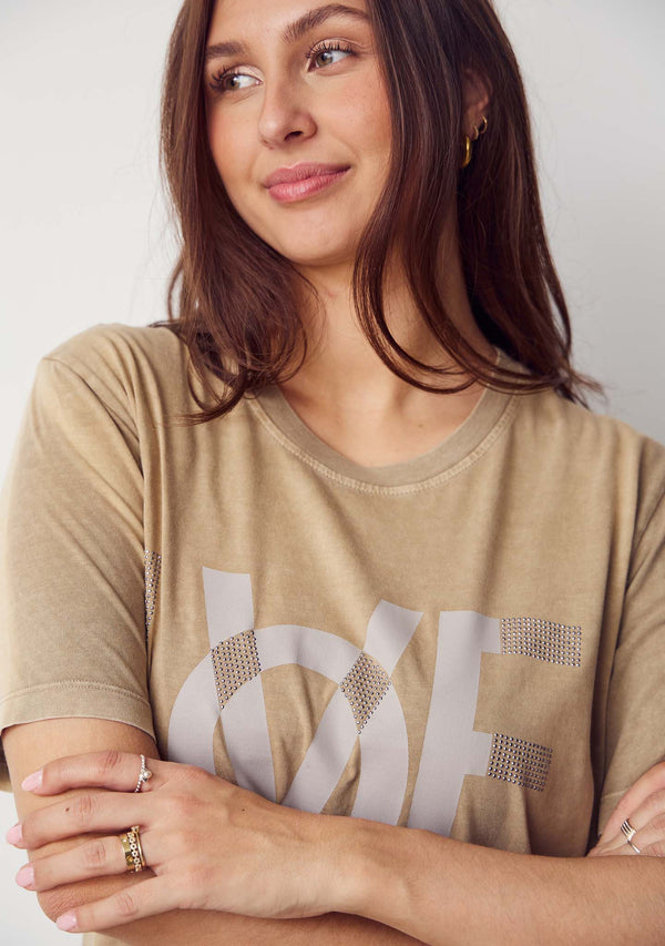 I SAY Haley New T-Shirt T-Shirts N19 Washed Taupe