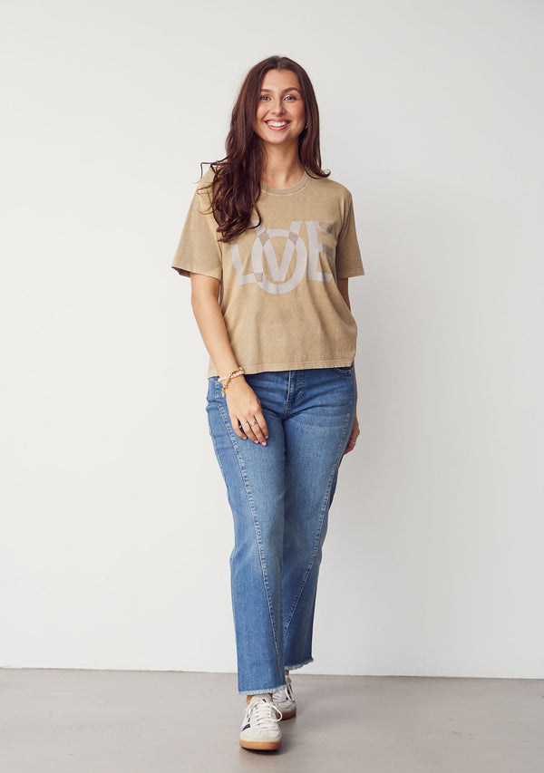 I SAY Haley New T-Shirt T-Shirts N19 Washed Taupe