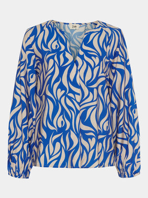 I SAY Harlee V-Neck Blouse Blouses M65 Blue Floating