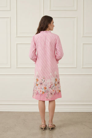 I SAY Helia New Dress Dresses N32 Pink Tone Borderprint