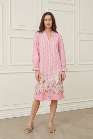 I SAY Helia New Dress Dresses N32 Pink Tone Borderprint