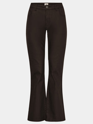 I SAY Isay Flare Coated Pant Pants 356 Dark brown