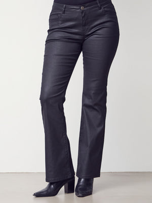 I SAY Isay Flare Coated Pant Pants 900 Black