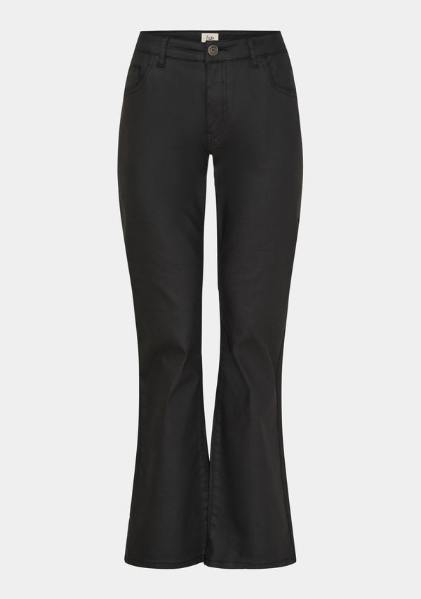 I SAY Isay Flare Coated Pant Pants 900 Black