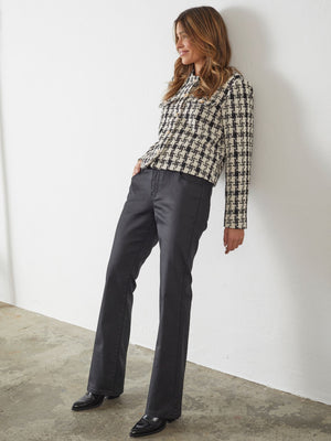 I SAY Isay Flare Coated Pant Pants 900 Black