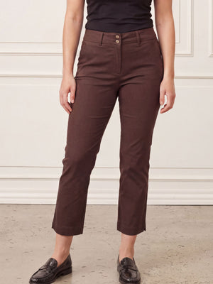 I SAY Isay Highwaist Chino Pants 356 Dark brown