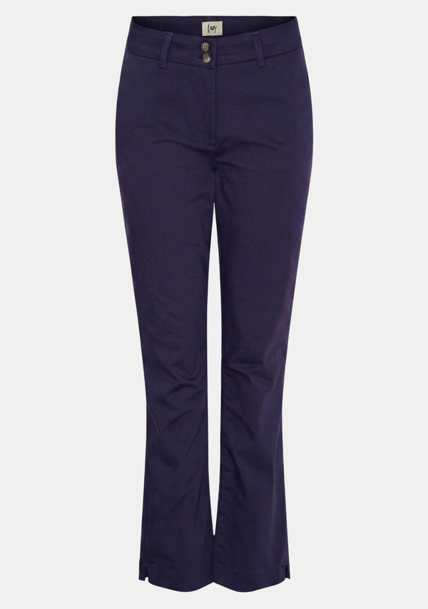 I SAY Isay Long Highwaist Chino Pants 640 Navy