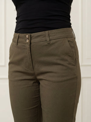 I SAY Isay Long Highwaist Chino Pants 885 Khaki