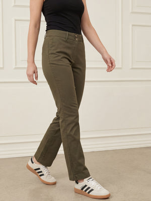 I SAY Isay Long Highwaist Chino Pants 885 Khaki