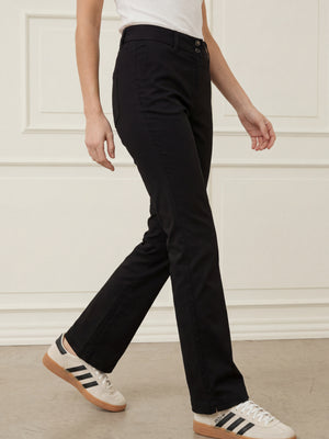 I SAY Isay Long Highwaist Chino Pants 900 Black