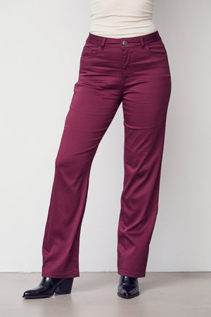 I SAY  Isay Long Straight Pant Pants 434 Wine