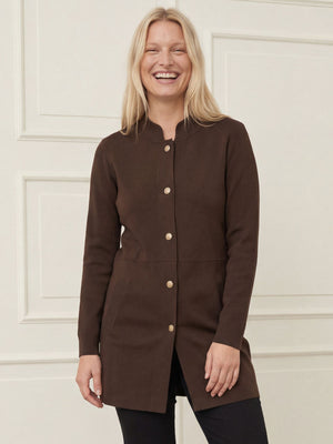 I SAY Jena Button Cardigan Knitwear 356 Dark brown