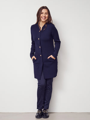 I SAY Jena Button Cardigan Knitwear 640 Navy