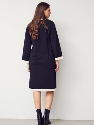 I SAY Jena Knit Dress Knitwear M41 Black w/Cream