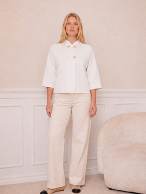 I SAY Jena Poncho Blouse Knitwear 101 Broken White