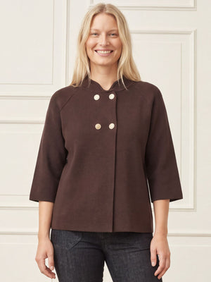 I SAY Jena Poncho Blouse Knitwear 356 Dark brown