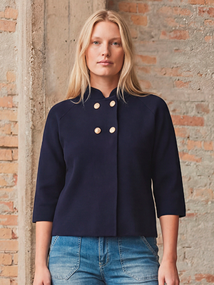 I SAY Jena Poncho Blouse Knitwear 640 Navy