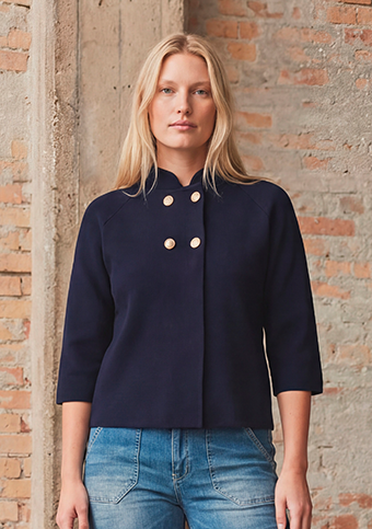 I SAY Jena Poncho Blouse Knitwear 640 Navy
