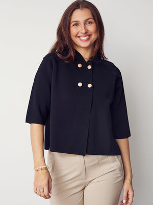 I SAY Jena Poncho Blouse Knitwear 900 Black