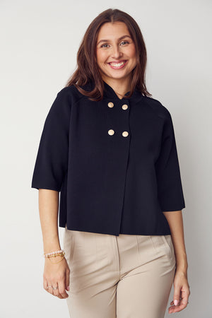 I SAY Jena Poncho Blouse Knitwear 900 Black