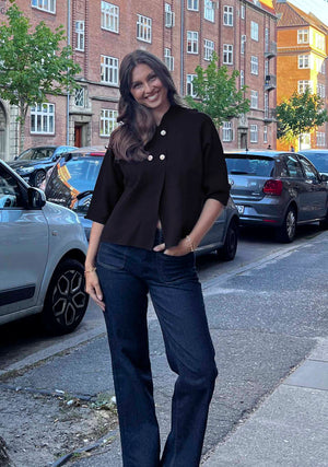 I SAY Jena Poncho Blouse Knitwear 900 Black