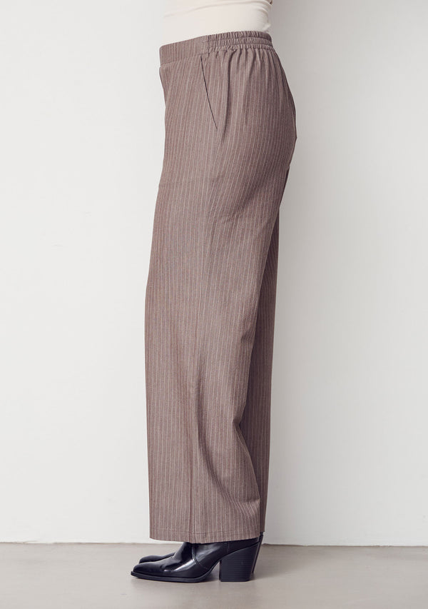 I SAY Jessi Basic Pant Pants H64 Taupe Pinstripe