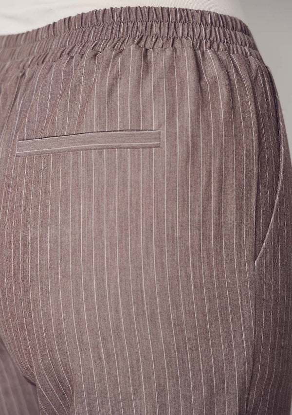 I SAY Jessi Basic Pant Pants H64 Taupe Pinstripe